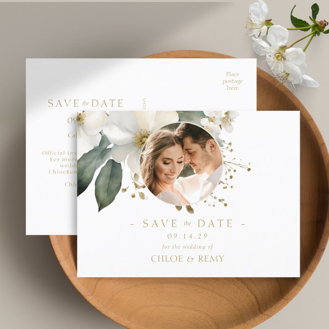 Foto für Aquarellfolien-Hochzeit Speichern Sie das Postkarte (Von Creator hochgeladen)