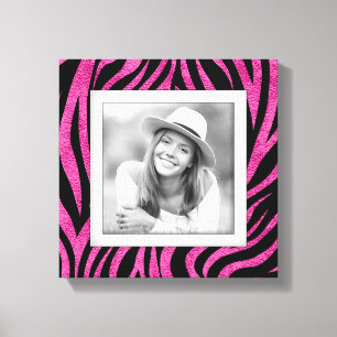 Foto für benutzerdefinierte Familie Pink Zebra Wr Leinwanddruck