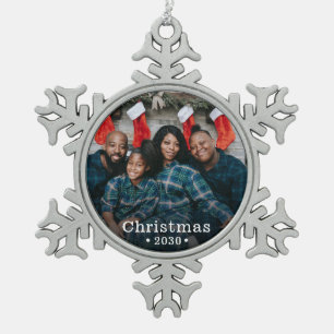Foto für benutzerdefinierte Familien Schneeflocken Zinn-Ornament