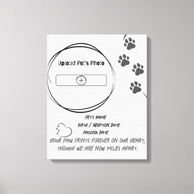 Foto für benutzerdefinierte Pet-Memorial und Canva Leinwanddruck (Vorderseite)
