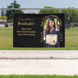 Foto für berufliche Abschlüsse in Gold und Schwarz Banner