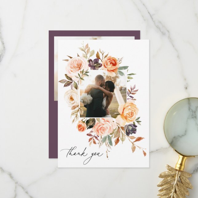 Foto für Blumenzwiebelhochzeiten Dankeskarte (Vorderseite/Rückseite Beispiel)