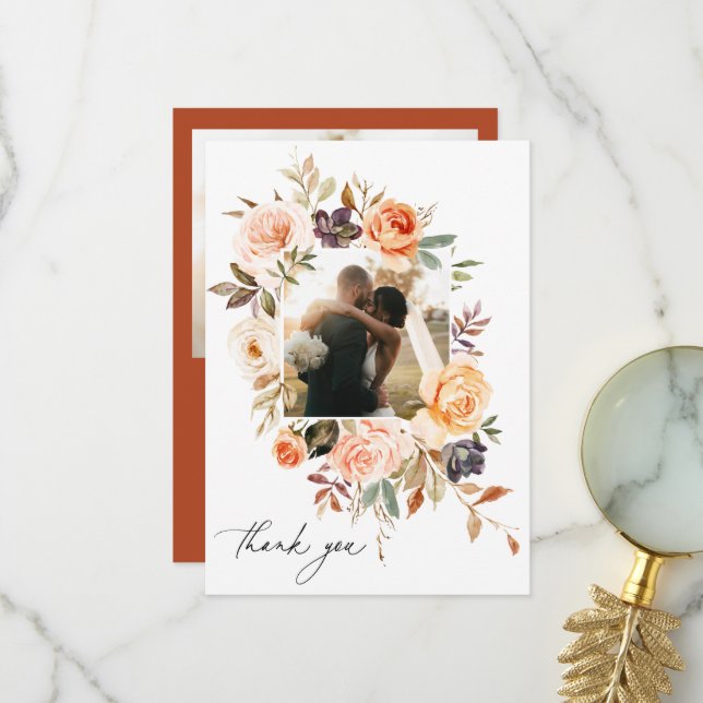 Foto für Blumenzwiebelhochzeiten Dankeskarte (Vorderseite/Rückseite Beispiel)
