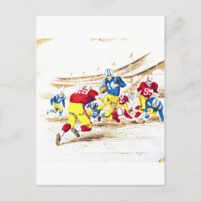 Foto für coole Vintage Fußballspieler Postkarte (Vorderseite)