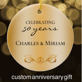 Foto für Couple's Names 50th Wedding Anniversary Keramik Ornament