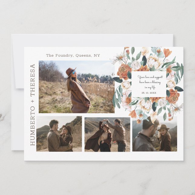 Foto für das Aquarellfarbenfeld-Standvorlagenvorla Save The Date (Vorderseite)