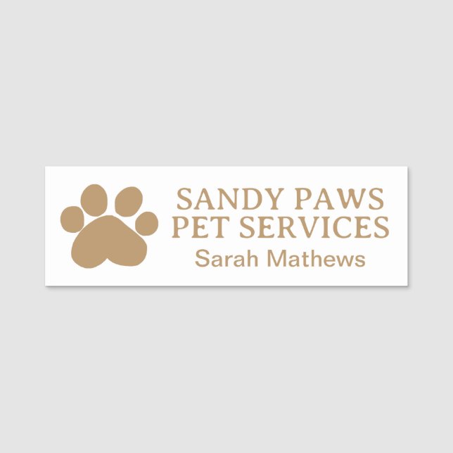 Foto für das Dog Walker-Logo für Heimtiere Namensschild (Vorderseite)