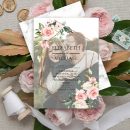 Foto für das geometrische Pink-Vellum-Overlay von  Einladung