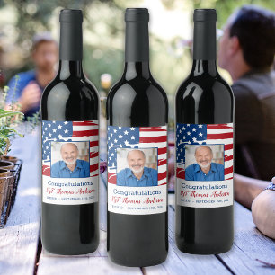 Foto für das militärische Ruhestand Patriotic Amer Weinetikett