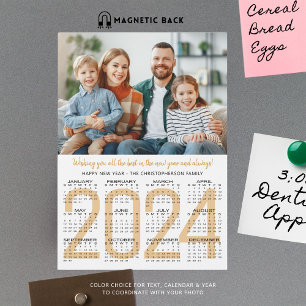 Foto für das neue Jahr 2024 - benutzerdefinierte F Magnetkarte