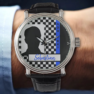 Foto für das Rennen auf der Checkerboard-Flagge Bl Armbanduhr
