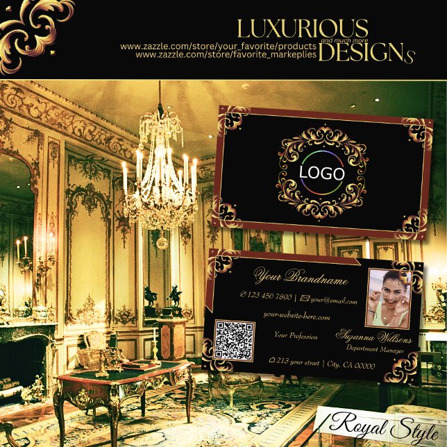 Foto für das Schwarzweiß-Gold-Logo und QR-Code Visitenkarte (Von Creator hochgeladen)