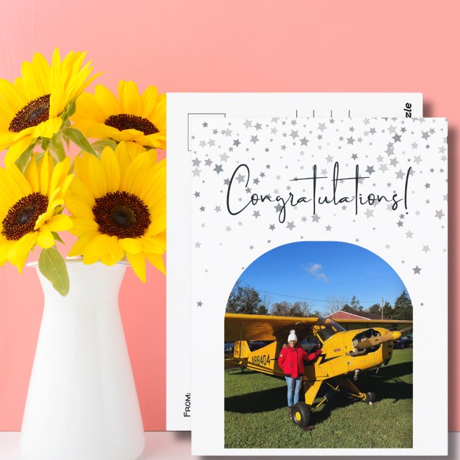 Foto für den ersten Einzelflug im Luftverkehr Postkarte (Von Creator hochgeladen)