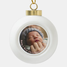 Foto für den ersten Weihnachtsurlaub des Kindes Keramik Kugel-Ornament