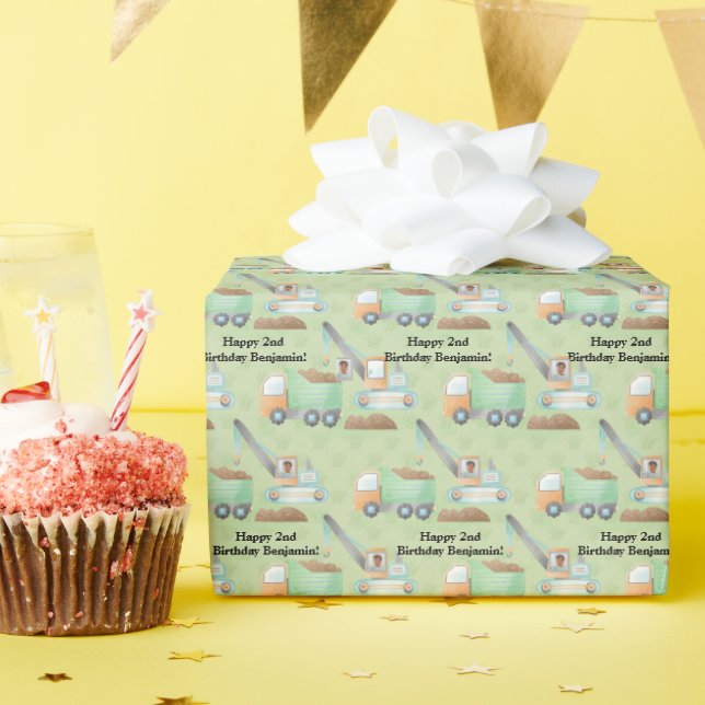 Foto für den grünen Wasserfarbenkranich Geschenkpapier (Geburtstagsparty)