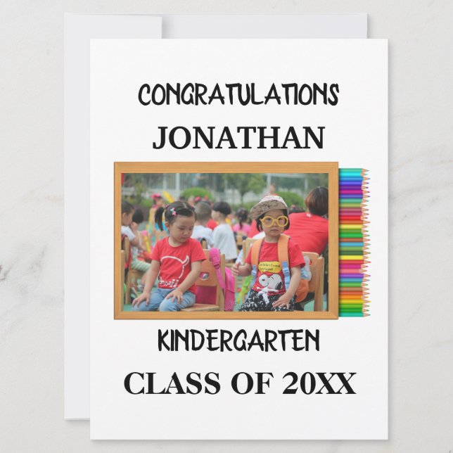 Foto für den Kindergartenabsolventen Karte (Vorderseite)