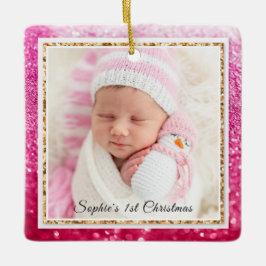 Foto für den Lila Glitzer des Babys Keramikornament