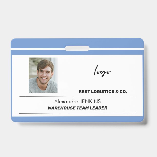 Foto für den Mitarbeiternamen Logo-Barcode Ausweis (Vorderseite)