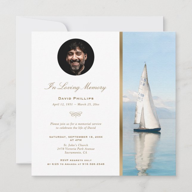 Foto für den Nautical Gold Memorial Einladung (Vorderseite)