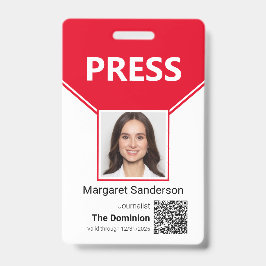 Foto für den Pressepass und QR-Code-ID-Abzeichen Ausweis