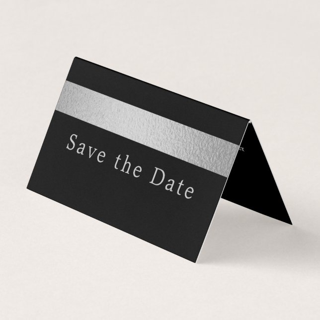 Foto für den Silberstreifen Save the Date Visitenkarten (Vorderseite)