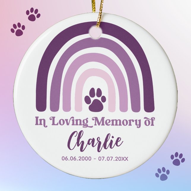 Foto für die Begutachtung Keramik Ornament (The Pet Memorial Photo Rainbow Keepsake Ornament is a heartfelt way to remember and honor your belov)