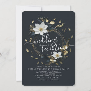 Foto für die Hochzeitsempfehlung mit weißem Gold-B Einladung