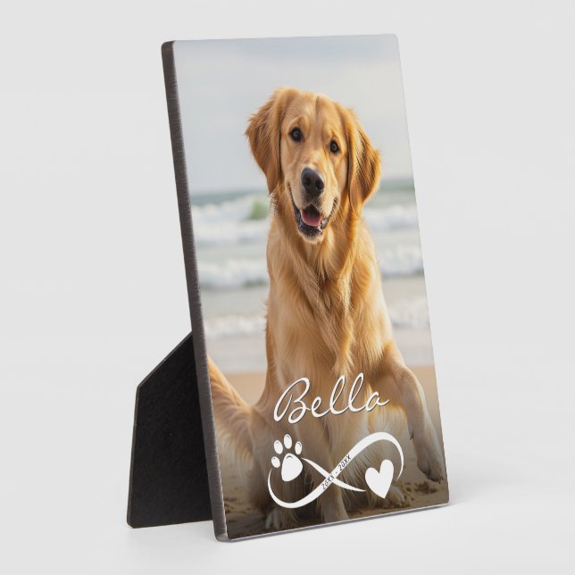 Foto für die Hunde Paw Herz Unendlichkeit Beibehal Fotoplatte (Seite)