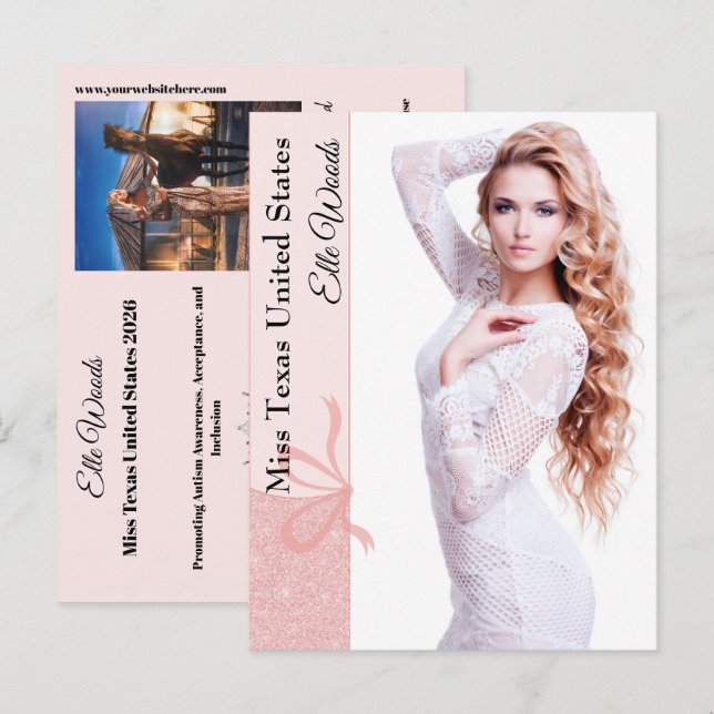Foto für die Postkarte Rosa Glitz Pageant Autograp (Vorne/Hinten)