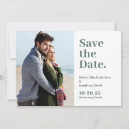 Foto für einfache Schrift Grünes Fett-Typografie Save The Date