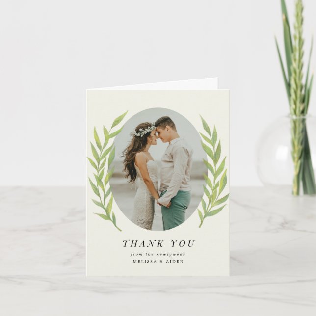 Foto für einfache Zweigstellen-Hochzeiten Dankeskarte (Vorderseite)