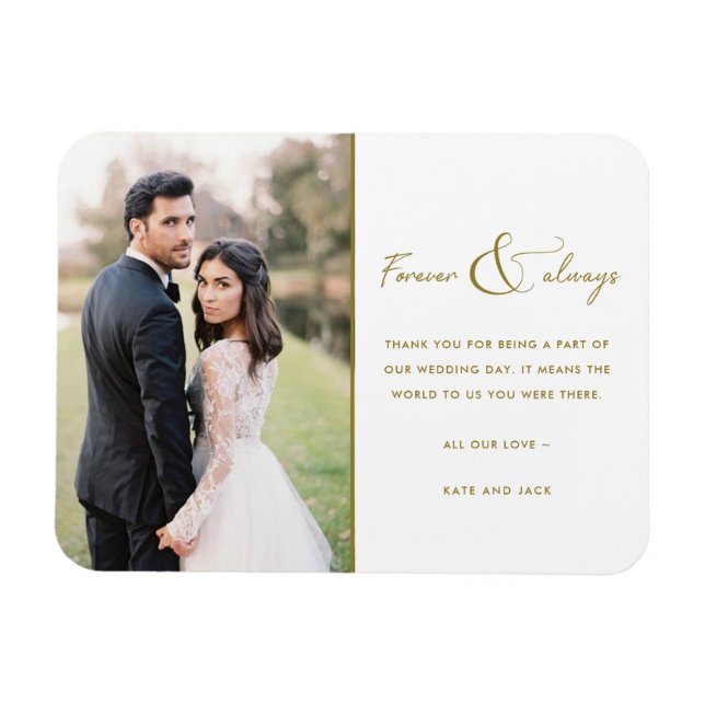 Foto für ewig und immer Gold Hochzeit Vielen Dank Magnet (Horizontal)