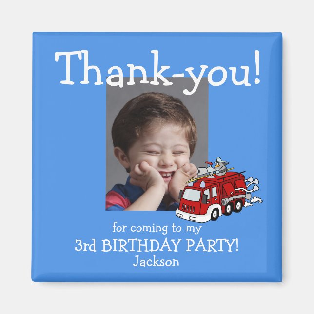 Foto für Feuerwehrfahrzeuge Danke, Birthday Magnet (Vorne)