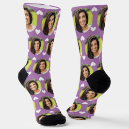 Foto für Freundin Lavender Hearts Socken
