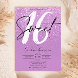 Foto für Glitzer-Randschrift mit lila  Sweet 16 Einladung<br><div class="desc">Sie suchen die perfekte und coole Sweet 16 Geburtstagsfeier? Holen Sie sich diese trendige und schicke lila Glitzer ombre und violet mit einem Randskript Foto Sweet 16 laden,  fügen Sie Ihr Foto auf der Rückseite mit einem eleganten Signaturskript. Kontaktieren Sie mich,  wenn Sie den Haupttext anpassen möchten.</div>
