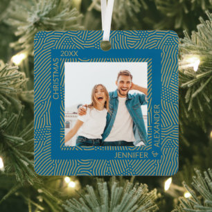 Foto für Gold und Blaue Paare Ornament Aus Metall