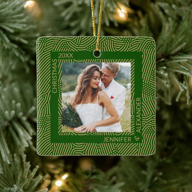 Foto für Gold und Grüne Paare Keramikornament (Baum)