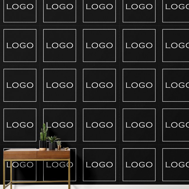 Foto für großflächige Logos auf Schwarz-Einfaches  Tapete (Korridor)