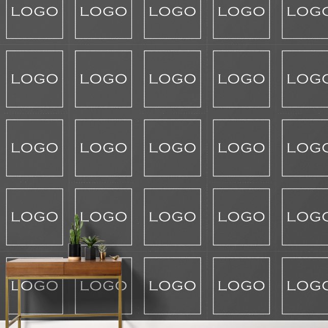 Foto für großflächige Logos in Dunkelgrau Tapete (Korridor)