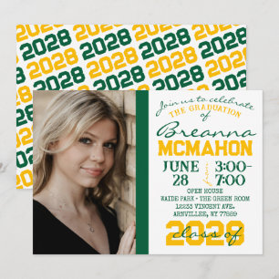 Foto für grüne, goldene und weiße Abschluss - Einl Einladung