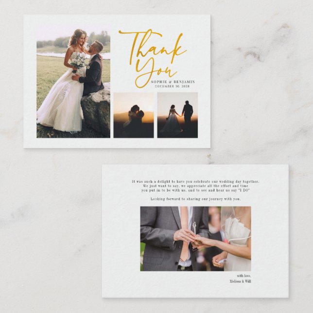 Foto für handgeschriebene Hochzeiten Mitteilungskarte (Vorne/Hinten)