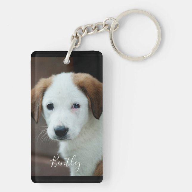 Foto für Haustiere modern, personalisiert Schlüsselanhänger (Rückseite)