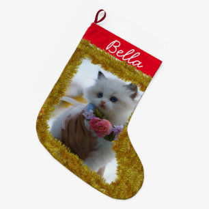 Foto für Haustiere/ Name Kleiner Strumpf für Weihn Großer Weihnachtsstrumpf