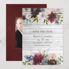 Foto für Hochzeiten in Burgund, Navy und Blush Save The Date