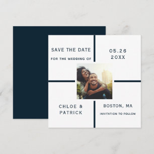Foto für Hochzeiten in der Marine und in Weiß Save Save The Date
