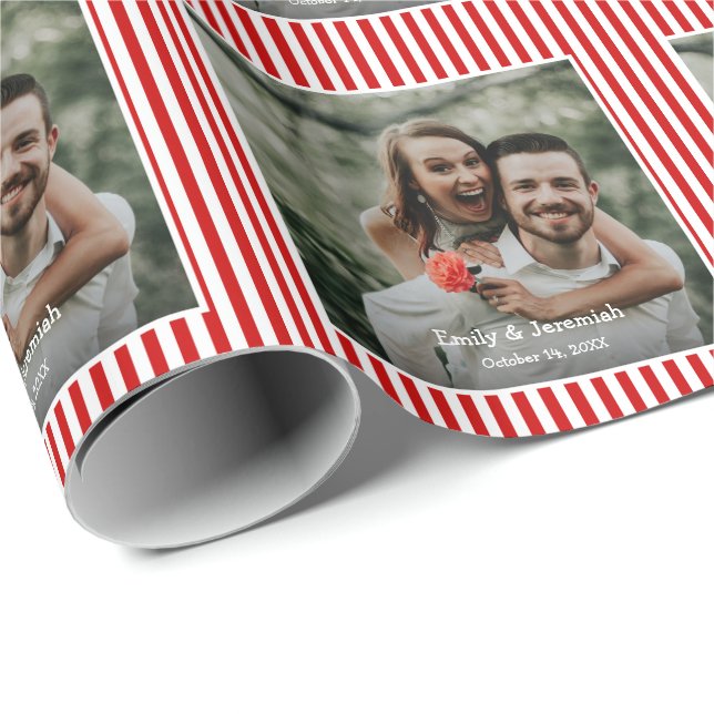 Foto für Hochzeiten in Rot und Weiß Geschenkpapier (Rolleneckpunkt)