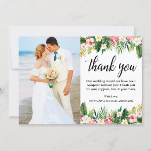 Foto für Hochzeiten mit tropischer Vegetation Dankeskarte
