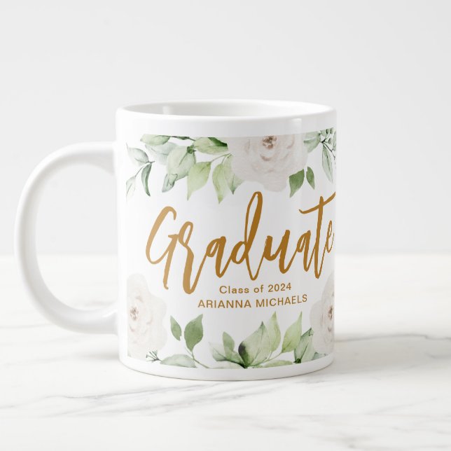 Foto für hübsche Blumengraduate Jumbo-Tasse (Links)