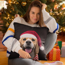 Foto für Hunde mit digitaler Weihnachtsmannmütze S