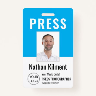 Foto für Journalisten Pressepass Logo-ID Sky Blau Ausweis